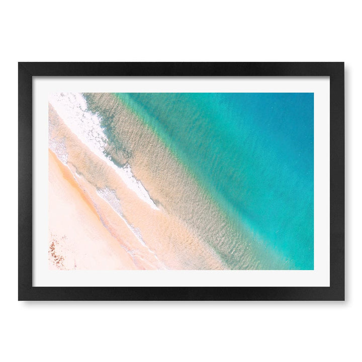 Aqua Sands 1 Putty Beach Wall Art Print A3 (29.7 x 42cm) / Matte Black Frame / White Border from our Australian Made Framed Wall Art, Prints & Posters collection by Profile Products (Australia) Pty Ltd