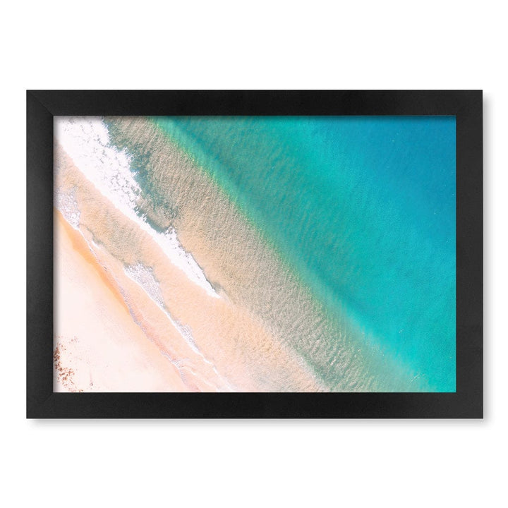 Aqua Sands 1 Putty Beach Wall Art Print A4 (21 x 29.7cm) / Matte Black Frame / No Border from our Australian Made Framed Wall Art, Prints & Posters collection by Profile Products (Australia) Pty Ltd