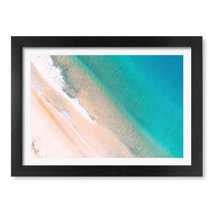 Aqua Sands 1 Putty Beach Wall Art Print A4 (21 x 29.7cm) / Matte Black Frame / White Border from our Australian Made Framed Wall Art, Prints & Posters collection by Profile Products (Australia) Pty Ltd