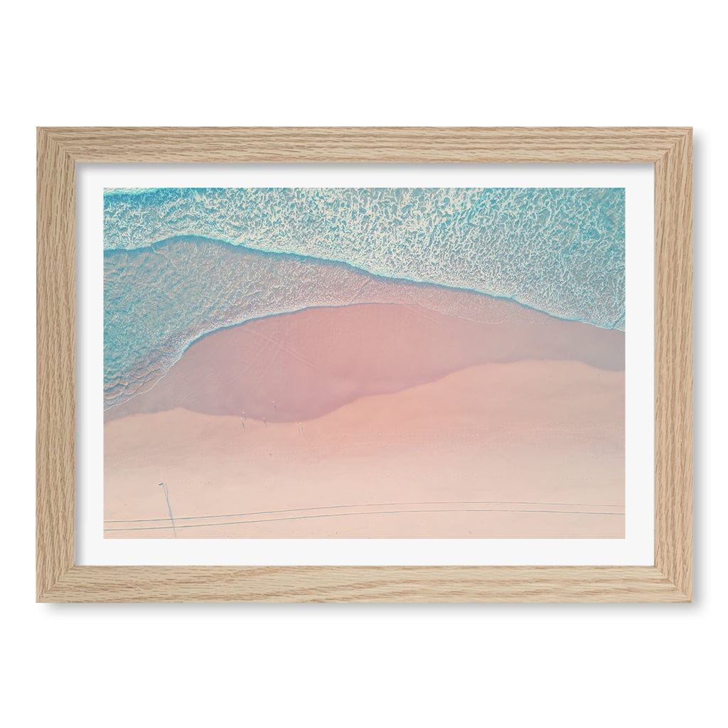 Aqua Sands 2 The Spit Wall Art Print A4 (21 x 29.7cm) / Natural Oak Frame / White Border from our Australian Made Framed Wall Art, Prints & Posters collection by Profile Products (Australia) Pty Ltd