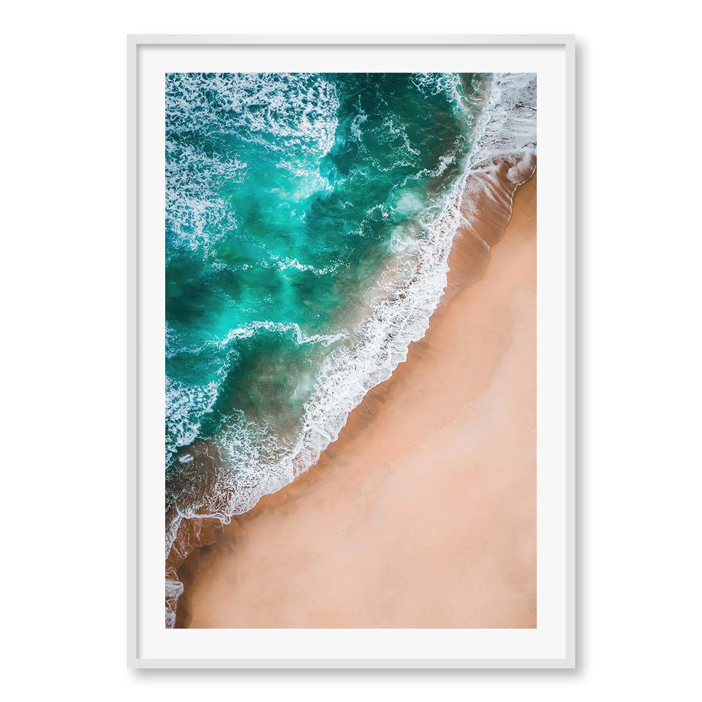 Aqua Sands 3 Wall Art Print A0 (84.1 x 118.9cm) / Matte White Frame / White Border from our Australian Made Framed Wall Art, Prints & Posters collection by Profile Products (Australia) Pty Ltd