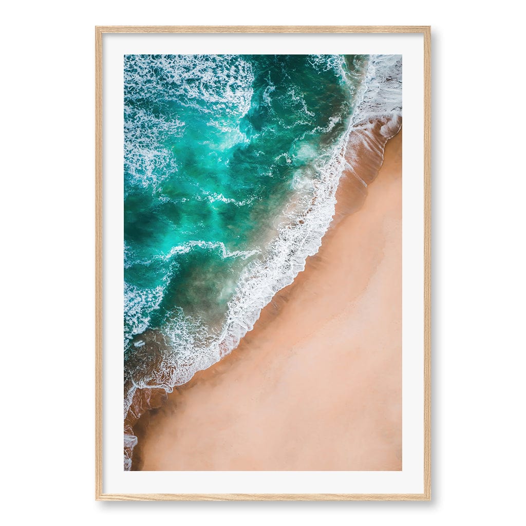 Aqua Sands 3 Wall Art Print A0 (84.1 x 118.9cm) / Natural Oak Frame / White Border from our Australian Made Framed Wall Art, Prints & Posters collection by Profile Products (Australia) Pty Ltd