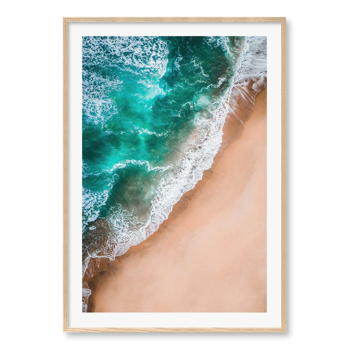 Aqua Sands 3 Wall Art Print A0 (84.1 x 118.9cm) / Natural Oak Frame / White Border from our Australian Made Framed Wall Art, Prints & Posters collection by Profile Products (Australia) Pty Ltd