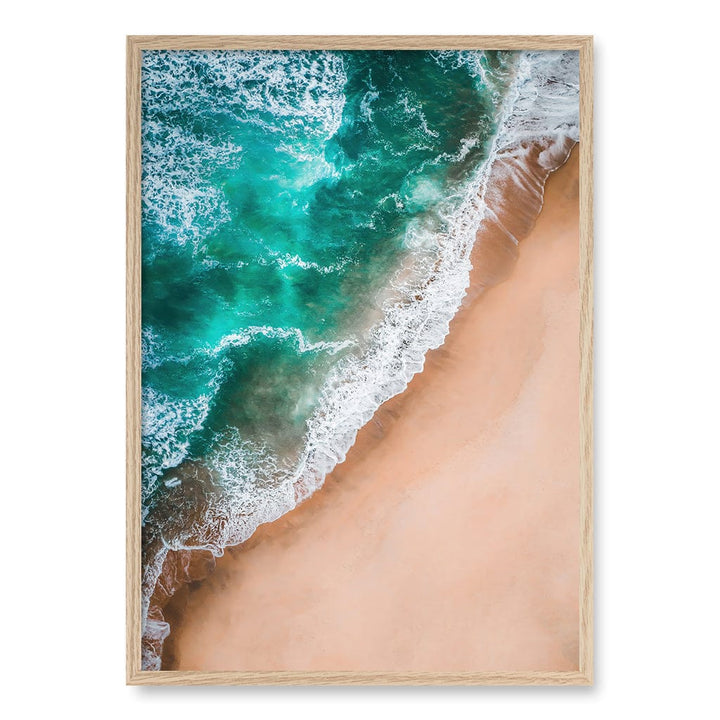 Aqua Sands 3 Wall Art Print A1 (59.4 x 84.1cm) / Natural Oak Frame / No Border from our Australian Made Framed Wall Art, Prints & Posters collection by Profile Products (Australia) Pty Ltd
