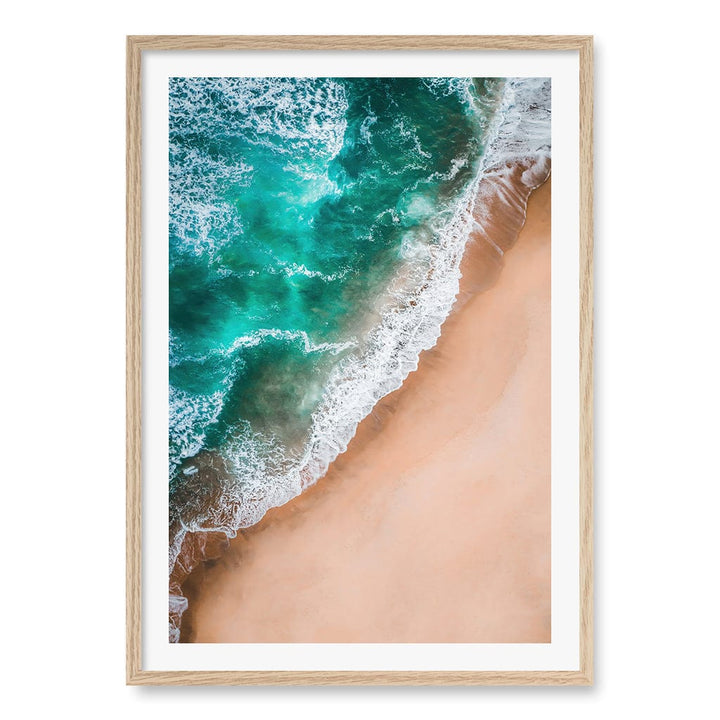 Aqua Sands 3 Wall Art Print A1 (59.4 x 84.1cm) / Natural Oak Frame / White Border from our Australian Made Framed Wall Art, Prints & Posters collection by Profile Products (Australia) Pty Ltd