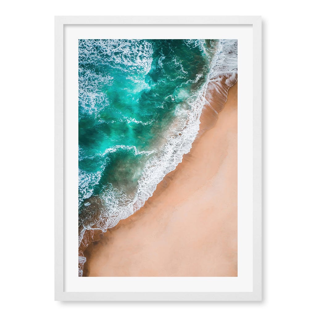 Aqua Sands 3 Wall Art Print A2 (42 x 59.4cm) / Matte White Frame / White Border from our Australian Made Framed Wall Art, Prints & Posters collection by Profile Products (Australia) Pty Ltd