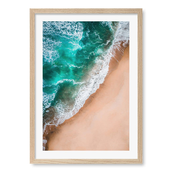 Aqua Sands 3 Wall Art Print A2 (42 x 59.4cm) / Natural Oak Frame / White Border from our Australian Made Framed Wall Art, Prints & Posters collection by Profile Products (Australia) Pty Ltd