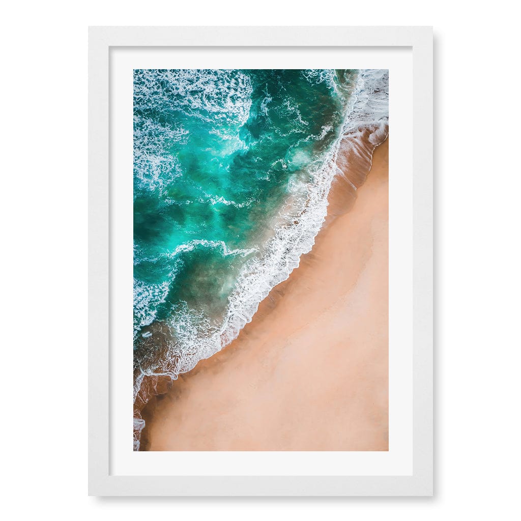 Aqua Sands 3 Wall Art Print A3 (29.7 x 42cm) / Matte White Frame / White Border from our Australian Made Framed Wall Art, Prints & Posters collection by Profile Products (Australia) Pty Ltd