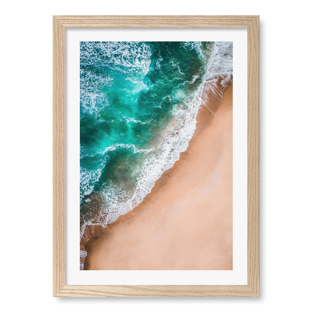Aqua Sands 3 Wall Art Print A3 (29.7 x 42cm) / Natural Oak Frame / White Border from our Australian Made Framed Wall Art, Prints & Posters collection by Profile Products (Australia) Pty Ltd
