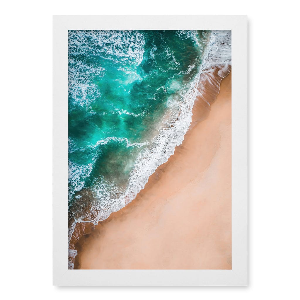 Aqua Sands 3 Wall Art Print A4 (21 x 29.7cm) / Matte White Frame / No Border from our Australian Made Framed Wall Art, Prints & Posters collection by Profile Products (Australia) Pty Ltd