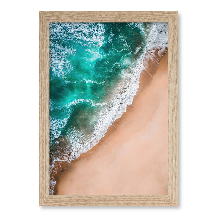 Aqua Sands 3 Wall Art Print A4 (21 x 29.7cm) / Natural Oak Frame / No Border from our Australian Made Framed Wall Art, Prints & Posters collection by Profile Products (Australia) Pty Ltd