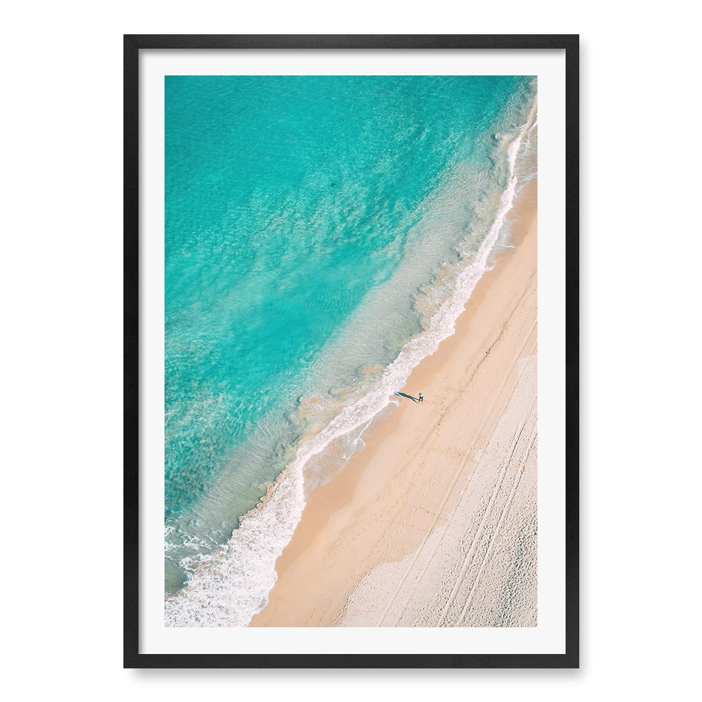 Aqua Sands 4 Cronulla Beach Wall Art Print A1 (59.4 x 84.1cm) / Matte Black Frame / White Border from our Australian Made Framed Wall Art, Prints & Posters collection by Profile Products (Australia) Pty Ltd