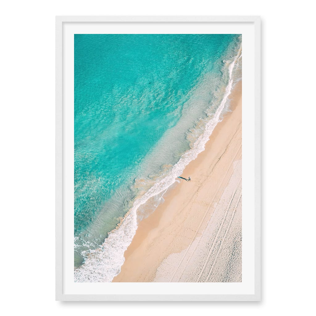 Aqua Sands 4 Cronulla Beach Wall Art Print A1 (59.4 x 84.1cm) / Matte White Frame / White Border from our Australian Made Framed Wall Art, Prints & Posters collection by Profile Products (Australia) Pty Ltd