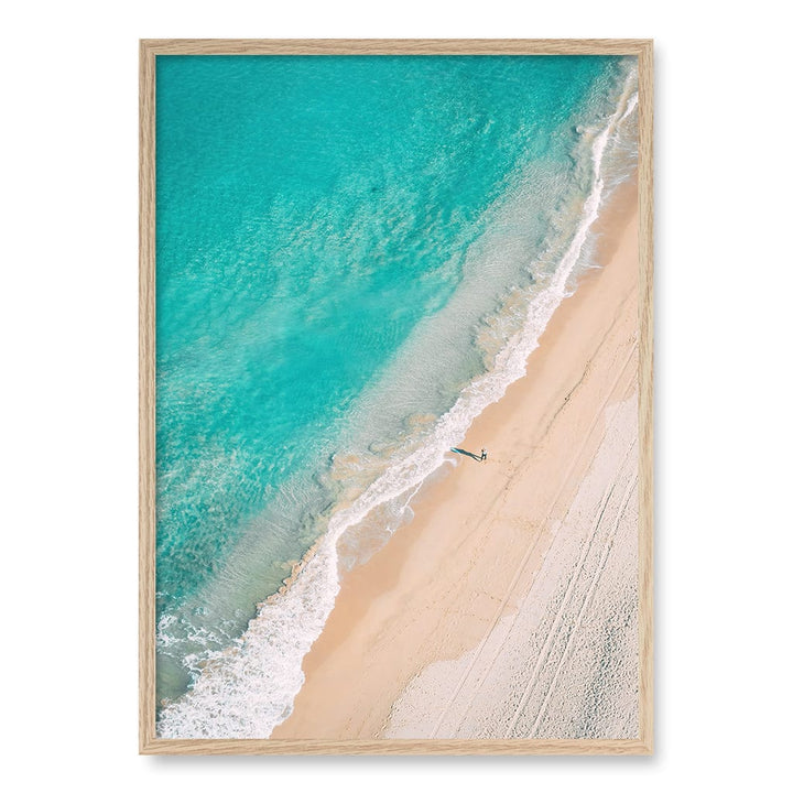 Aqua Sands 4 Cronulla Beach Wall Art Print A1 (59.4 x 84.1cm) / Natural Oak Frame / No Border from our Australian Made Framed Wall Art, Prints & Posters collection by Profile Products (Australia) Pty Ltd