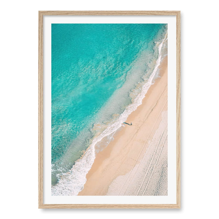Aqua Sands 4 Cronulla Beach Wall Art Print A1 (59.4 x 84.1cm) / Natural Oak Frame / White Border from our Australian Made Framed Wall Art, Prints & Posters collection by Profile Products (Australia) Pty Ltd