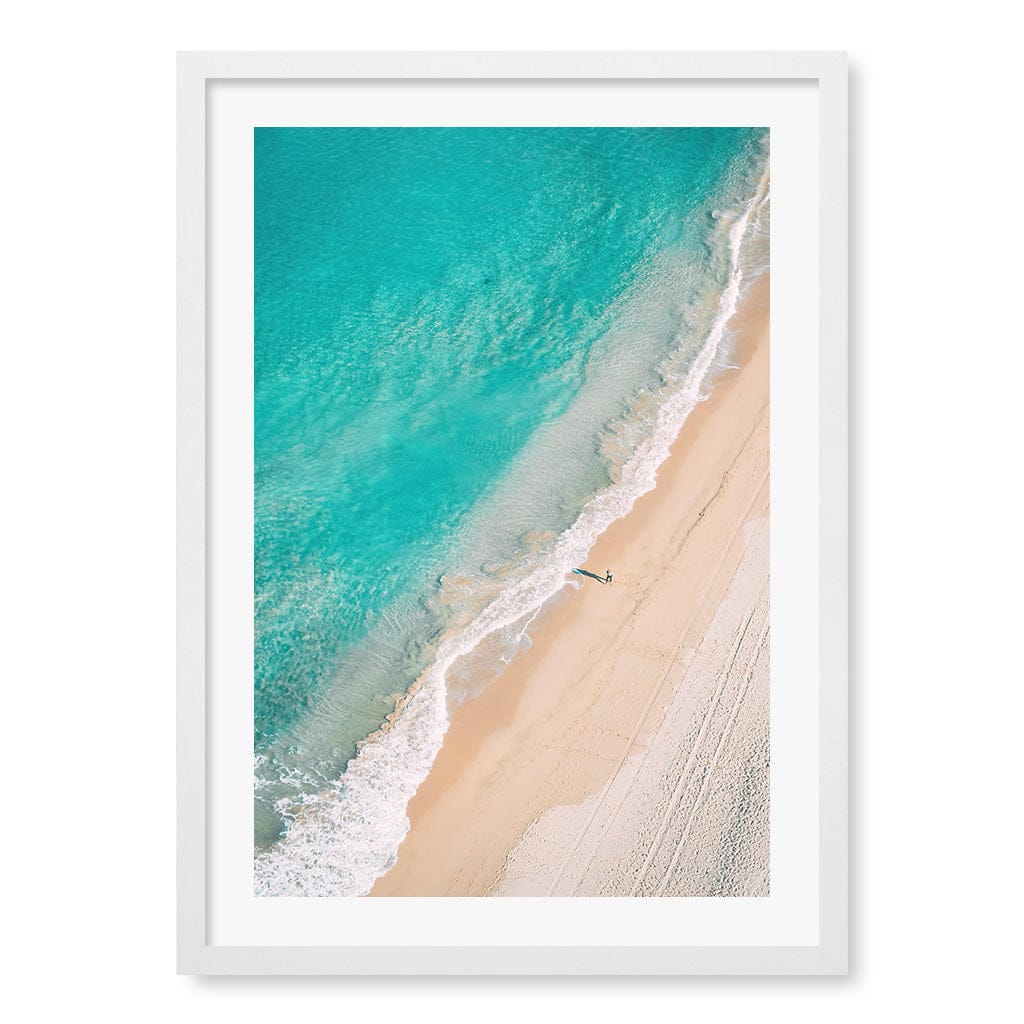 Aqua Sands 4 Cronulla Beach Wall Art Print A2 (42 x 59.4cm) / Matte White Frame / White Border from our Australian Made Framed Wall Art, Prints & Posters collection by Profile Products (Australia) Pty Ltd