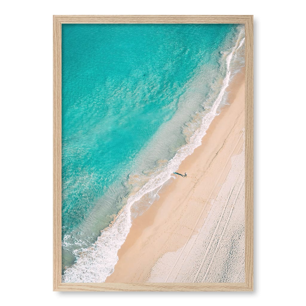 Aqua Sands 4 Cronulla Beach Wall Art Print A2 (42 x 59.4cm) / Natural Oak Frame / No Border from our Australian Made Framed Wall Art, Prints & Posters collection by Profile Products (Australia) Pty Ltd