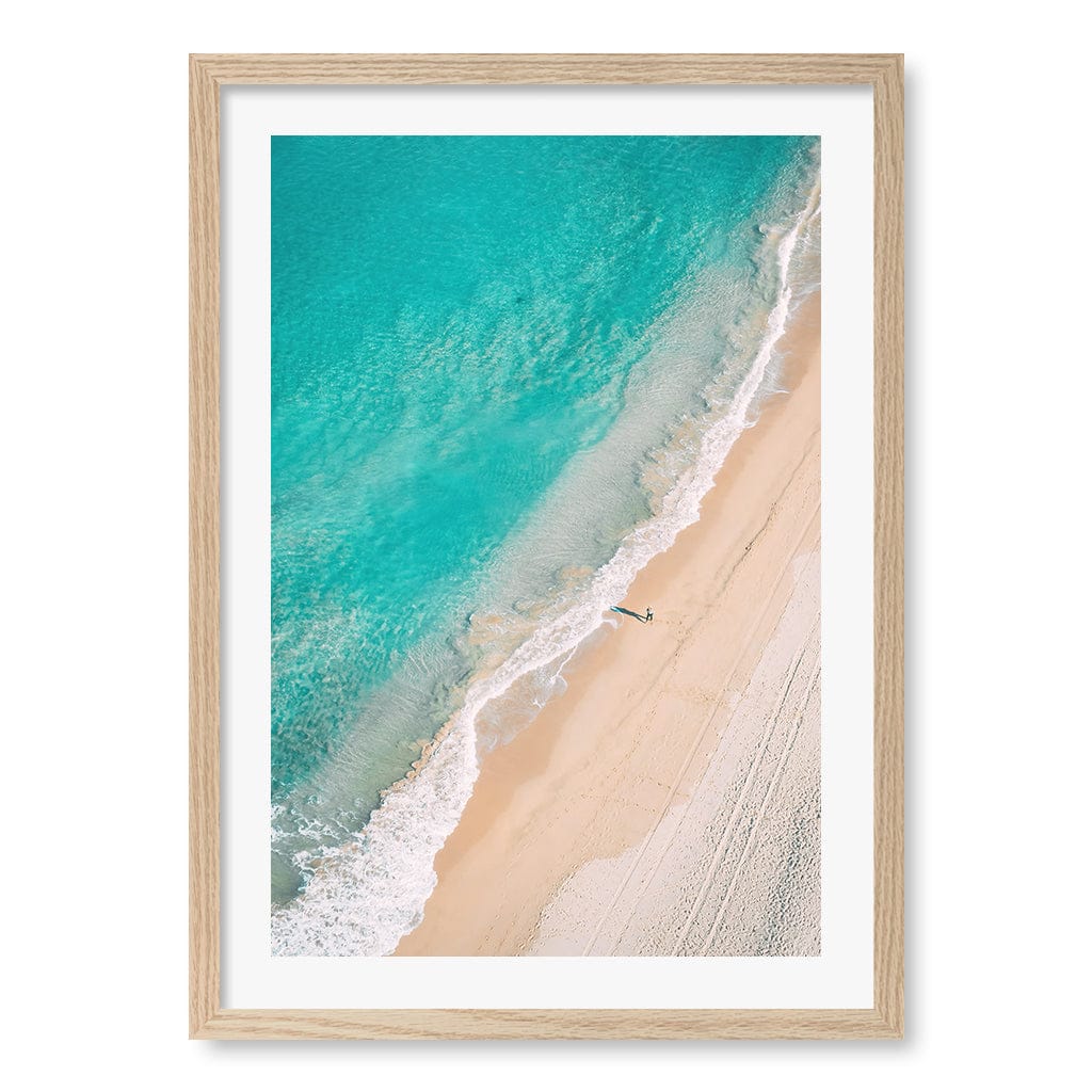 Aqua Sands 4 Cronulla Beach Wall Art Print A2 (42 x 59.4cm) / Natural Oak Frame / White Border from our Australian Made Framed Wall Art, Prints & Posters collection by Profile Products (Australia) Pty Ltd