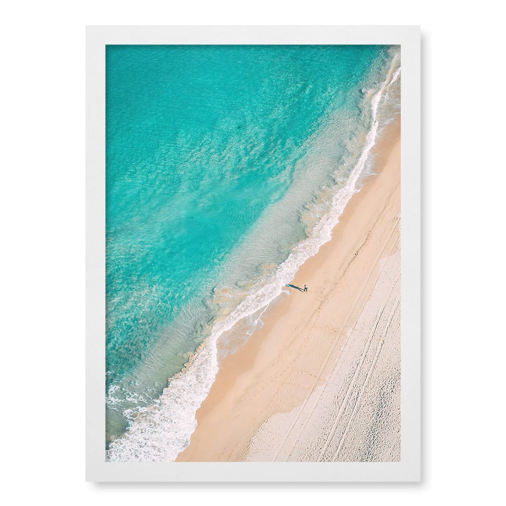 Aqua Sands 4 Cronulla Beach Wall Art Print A3 (29.7 x 42cm) / Matte White Frame / No Border from our Australian Made Framed Wall Art, Prints & Posters collection by Profile Products (Australia) Pty Ltd
