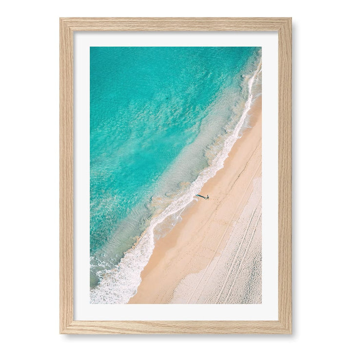 Aqua Sands 4 Cronulla Beach Wall Art Print A3 (29.7 x 42cm) / Natural Oak Frame / White Border from our Australian Made Framed Wall Art, Prints & Posters collection by Profile Products (Australia) Pty Ltd