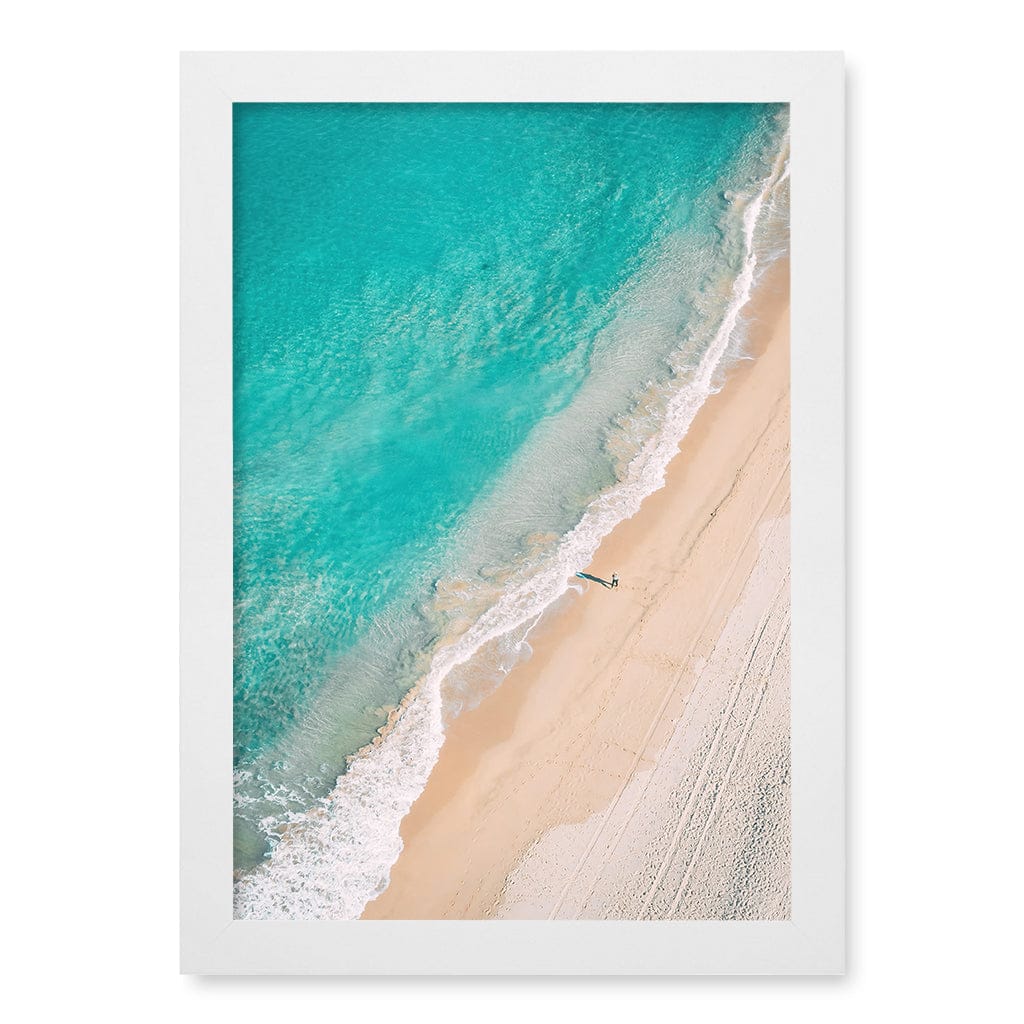 Aqua Sands 4 Cronulla Beach Wall Art Print A4 (21 x 29.7cm) / Matte White Frame / No Border from our Australian Made Framed Wall Art, Prints & Posters collection by Profile Products (Australia) Pty Ltd