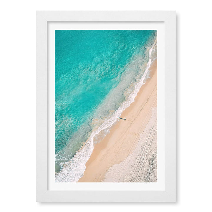 Aqua Sands 4 Cronulla Beach Wall Art Print A4 (21 x 29.7cm) / Matte White Frame / White Border from our Australian Made Framed Wall Art, Prints & Posters collection by Profile Products (Australia) Pty Ltd