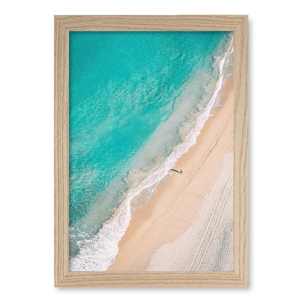 Aqua Sands 4 Cronulla Beach Wall Art Print A4 (21 x 29.7cm) / Natural Oak Frame / No Border from our Australian Made Framed Wall Art, Prints & Posters collection by Profile Products (Australia) Pty Ltd
