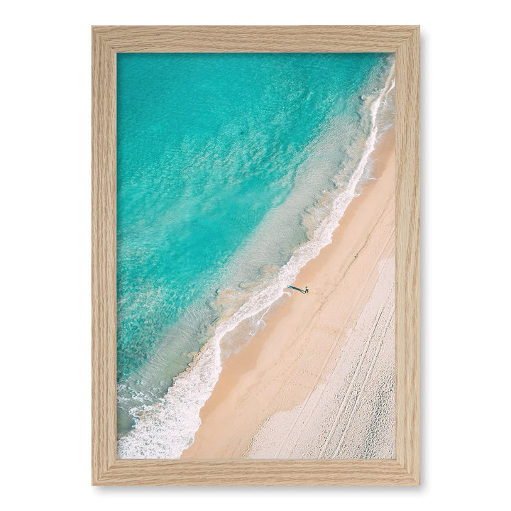 Aqua Sands 4 Cronulla Beach Wall Art Print A4 (21 x 29.7cm) / Natural Oak Frame / No Border from our Australian Made Framed Wall Art, Prints & Posters collection by Profile Products (Australia) Pty Ltd