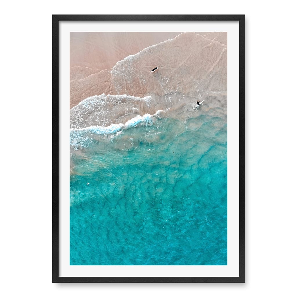 Aqua Sands 5 Main Beach Wall Art Print A1 (59.4 x 84.1cm) / Matte Black Frame / White Border from our Australian Made Framed Wall Art, Prints & Posters collection by Profile Products (Australia) Pty Ltd