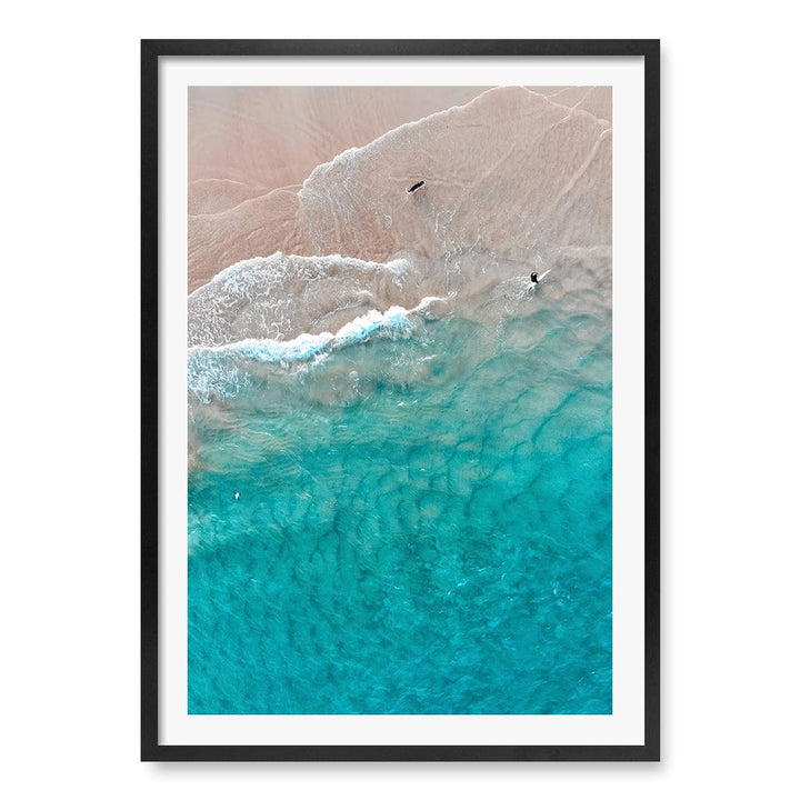 Aqua Sands 5 Main Beach Wall Art Print A1 (59.4 x 84.1cm) / Matte Black Frame / White Border from our Australian Made Framed Wall Art, Prints & Posters collection by Profile Products (Australia) Pty Ltd
