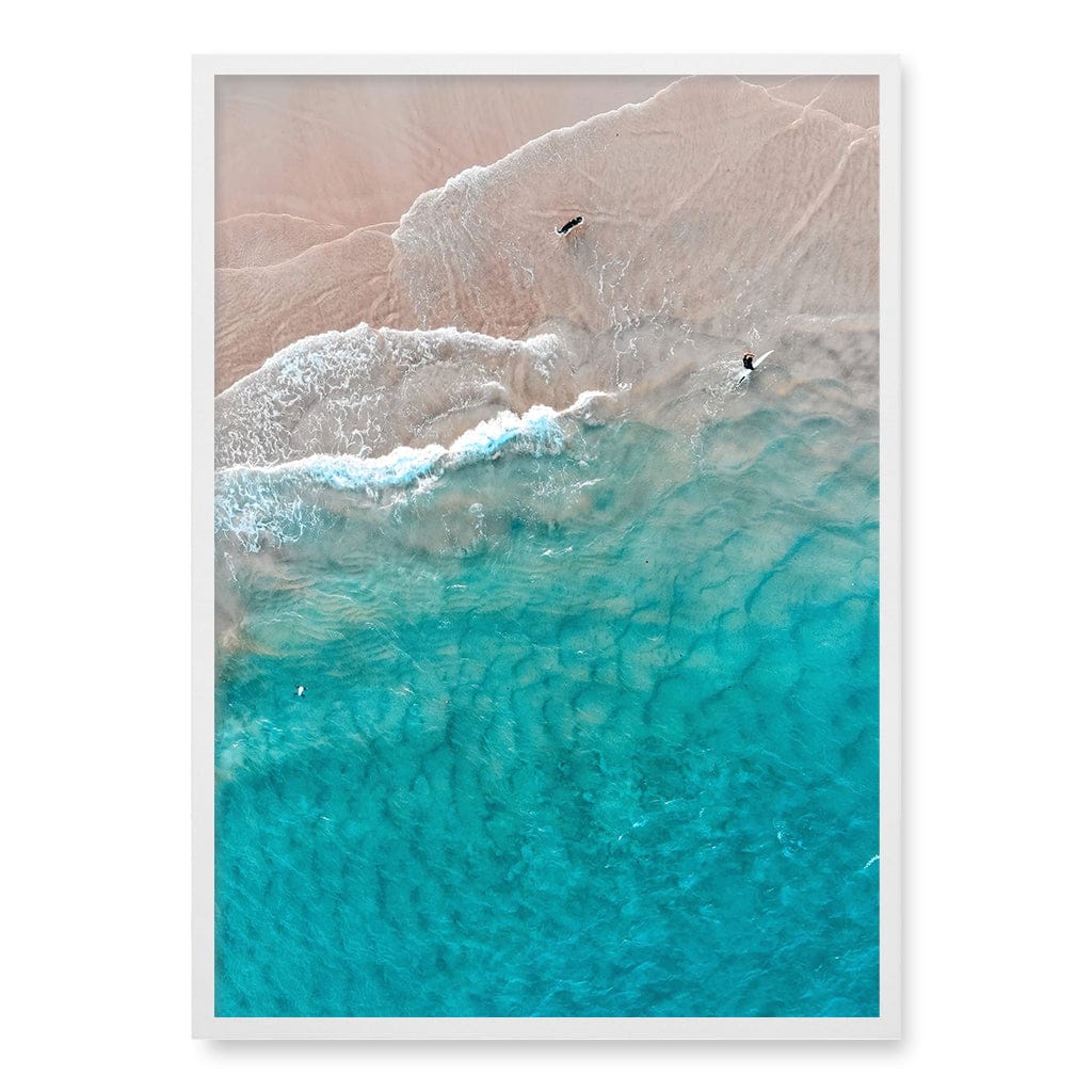 Aqua Sands 5 Main Beach Wall Art Print A1 (59.4 x 84.1cm) / Matte White Frame / No Border from our Australian Made Framed Wall Art, Prints & Posters collection by Profile Products (Australia) Pty Ltd
