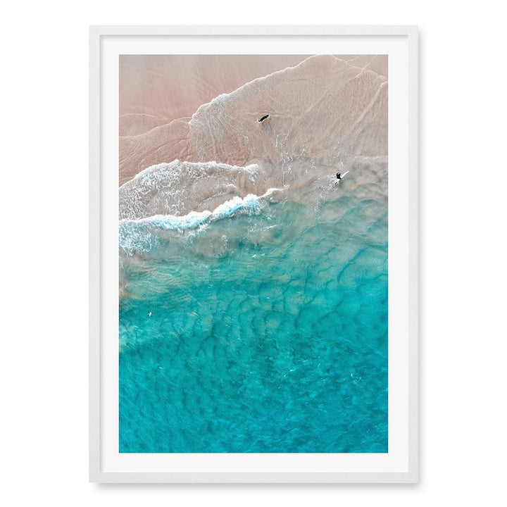 Aqua Sands 5 Main Beach Wall Art Print A1 (59.4 x 84.1cm) / Matte White Frame / White Border from our Australian Made Framed Wall Art, Prints & Posters collection by Profile Products (Australia) Pty Ltd