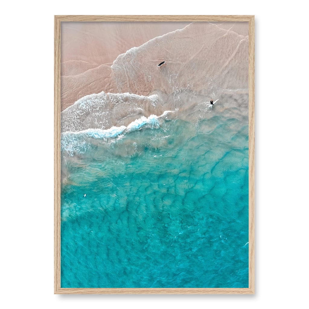 Aqua Sands 5 Main Beach Wall Art Print A1 (59.4 x 84.1cm) / Natural Oak Frame / No Border from our Australian Made Framed Wall Art, Prints & Posters collection by Profile Products (Australia) Pty Ltd