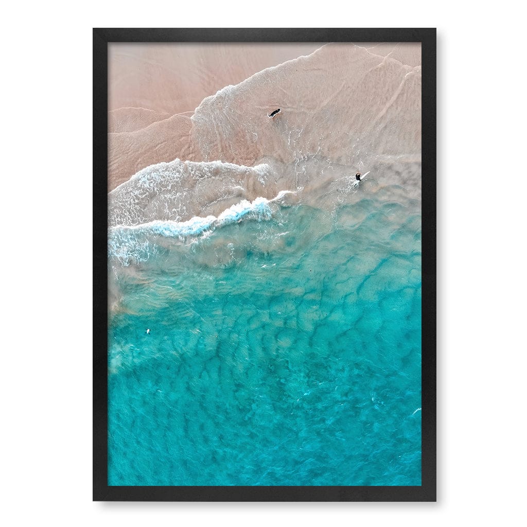 Aqua Sands 5 Main Beach Wall Art Print A2 (42 x 59.4cm) / Matte Black Frame / No Border from our Australian Made Framed Wall Art, Prints & Posters collection by Profile Products (Australia) Pty Ltd