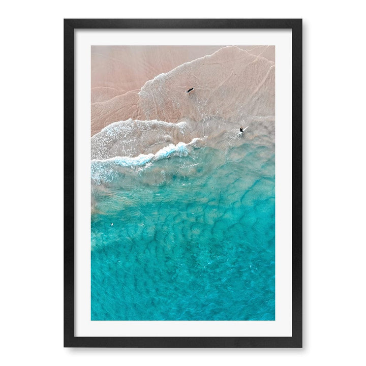 Aqua Sands 5 Main Beach Wall Art Print A2 (42 x 59.4cm) / Matte Black Frame / White Border from our Australian Made Framed Wall Art, Prints & Posters collection by Profile Products (Australia) Pty Ltd