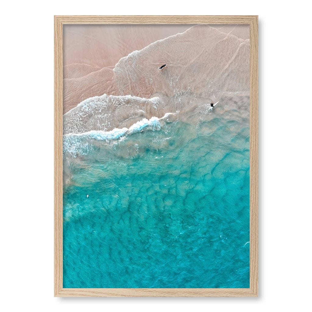 Aqua Sands 5 Main Beach Wall Art Print A2 (42 x 59.4cm) / Natural Oak Frame / No Border from our Australian Made Framed Wall Art, Prints & Posters collection by Profile Products (Australia) Pty Ltd