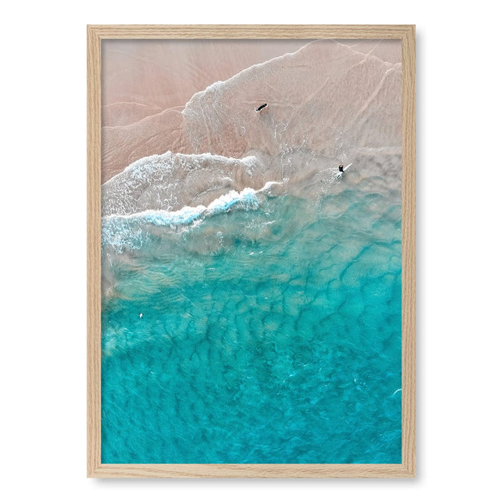 Aqua Sands 5 Main Beach Wall Art Print A2 (42 x 59.4cm) / Natural Oak Frame / No Border from our Australian Made Framed Wall Art, Prints & Posters collection by Profile Products (Australia) Pty Ltd