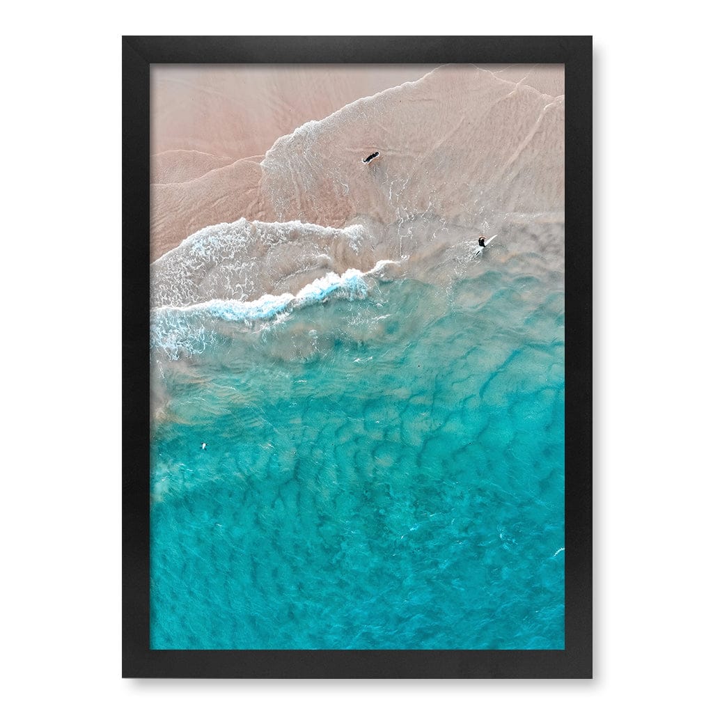 Aqua Sands 5 Main Beach Wall Art Print A3 (29.7 x 42cm) / Matte Black Frame / No Border from our Australian Made Framed Wall Art, Prints & Posters collection by Profile Products (Australia) Pty Ltd