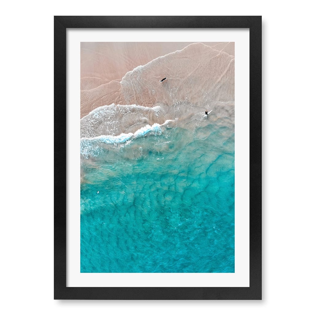 Aqua Sands 5 Main Beach Wall Art Print A3 (29.7 x 42cm) / Matte Black Frame / White Border from our Australian Made Framed Wall Art, Prints & Posters collection by Profile Products (Australia) Pty Ltd