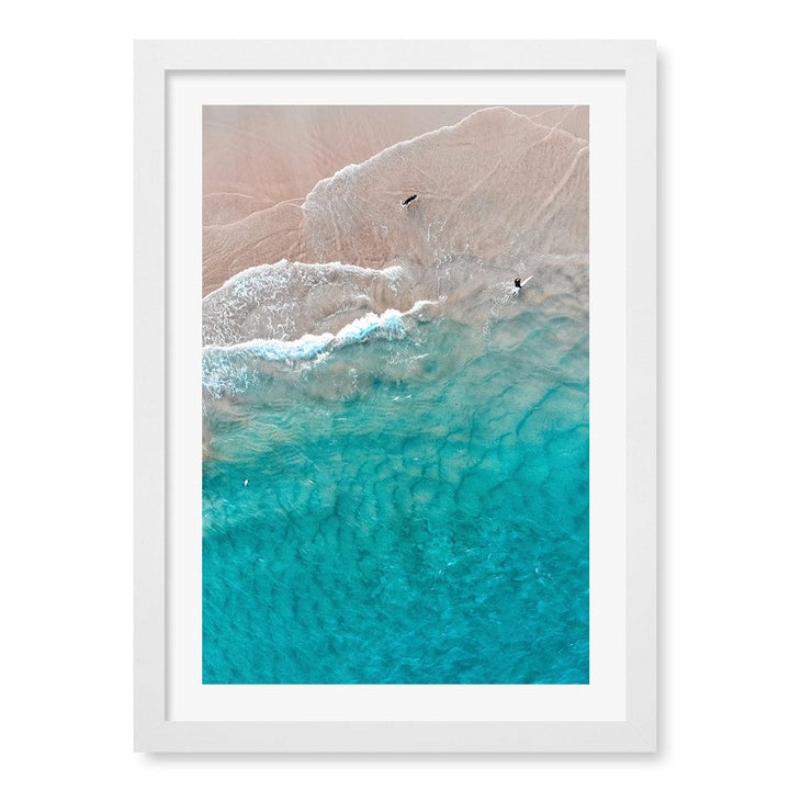 Aqua Sands 5 Main Beach Wall Art Print A3 (29.7 x 42cm) / Matte White Frame / White Border from our Australian Made Framed Wall Art, Prints & Posters collection by Profile Products (Australia) Pty Ltd