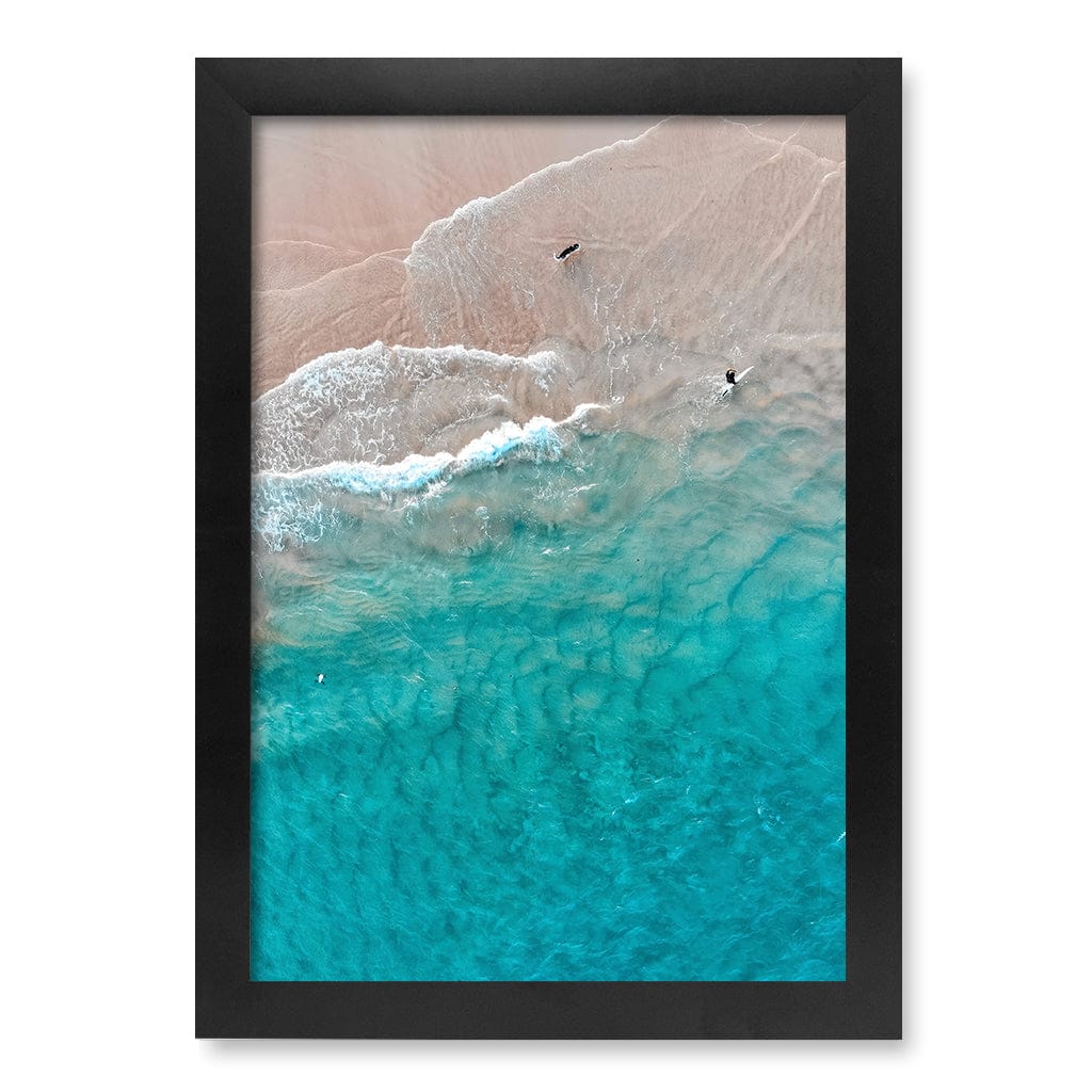 Aqua Sands 5 Main Beach Wall Art Print A4 (21 x 29.7cm) / Matte Black Frame / No Border from our Australian Made Framed Wall Art, Prints & Posters collection by Profile Products (Australia) Pty Ltd