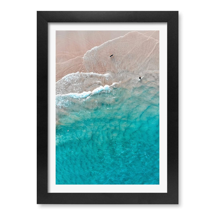 Aqua Sands 5 Main Beach Wall Art Print A4 (21 x 29.7cm) / Matte Black Frame / White Border from our Australian Made Framed Wall Art, Prints & Posters collection by Profile Products (Australia) Pty Ltd
