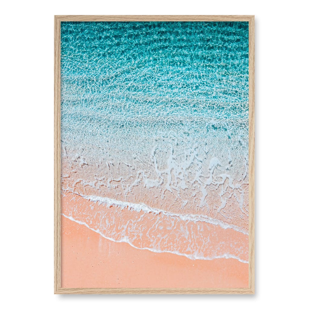 Aqua Sands 6 Sunshine Coast Wall Art Print A1 (59.4 x 84.1cm) / Natural Oak Frame / No Border from our Australian Made Framed Wall Art, Prints & Posters collection by Profile Products (Australia) Pty Ltd