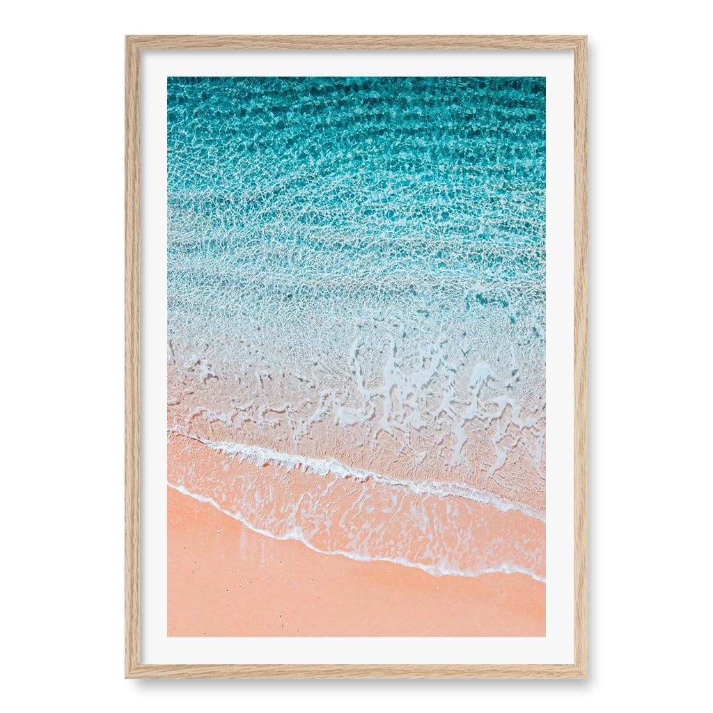Aqua Sands 6 Sunshine Coast Wall Art Print A1 (59.4 x 84.1cm) / Natural Oak Frame / White Border from our Australian Made Framed Wall Art, Prints & Posters collection by Profile Products (Australia) Pty Ltd