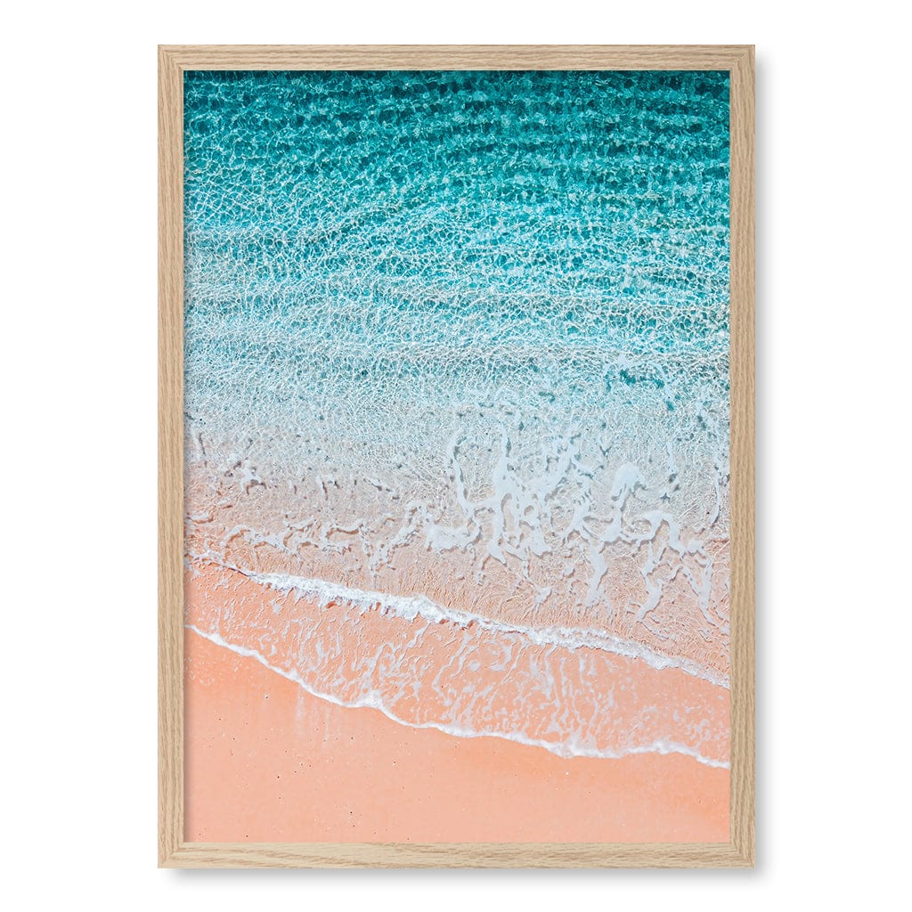 Aqua Sands 6 Sunshine Coast Wall Art Print A2 (42 x 59.4cm) / Natural Oak Frame / No Border from our Australian Made Framed Wall Art, Prints & Posters collection by Profile Products (Australia) Pty Ltd