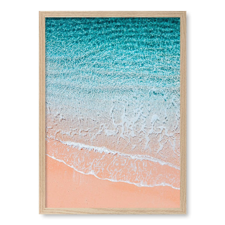 Aqua Sands 6 Sunshine Coast Wall Art Print A2 (42 x 59.4cm) / Natural Oak Frame / No Border from our Australian Made Framed Wall Art, Prints & Posters collection by Profile Products (Australia) Pty Ltd