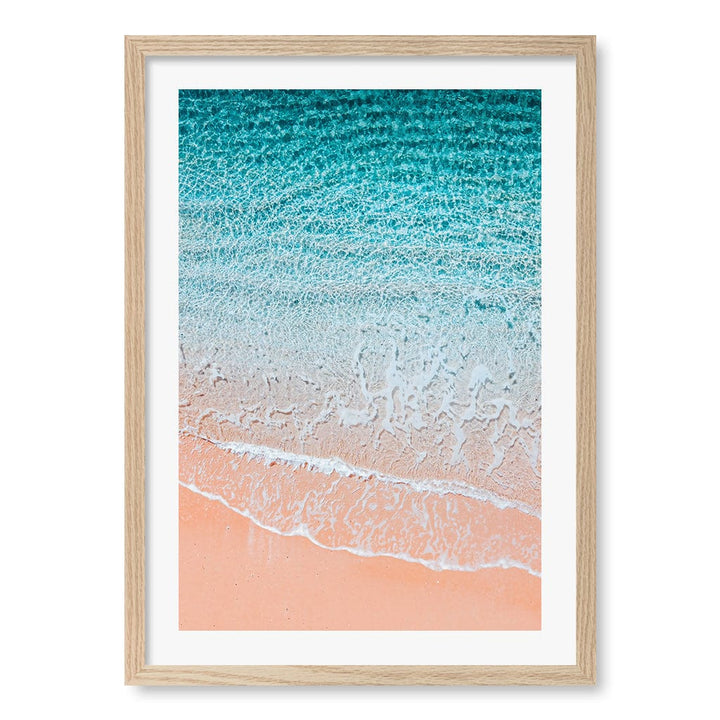Aqua Sands 6 Sunshine Coast Wall Art Print A2 (42 x 59.4cm) / Natural Oak Frame / White Border from our Australian Made Framed Wall Art, Prints & Posters collection by Profile Products (Australia) Pty Ltd