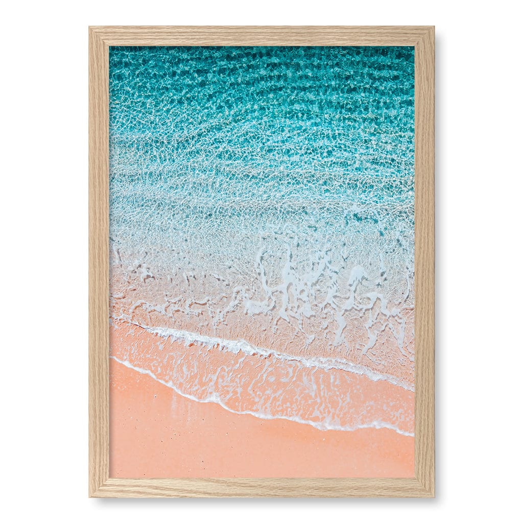 Aqua Sands 6 Sunshine Coast Wall Art Print A3 (29.7 x 42cm) / Natural Oak Frame / No Border from our Australian Made Framed Wall Art, Prints & Posters collection by Profile Products (Australia) Pty Ltd