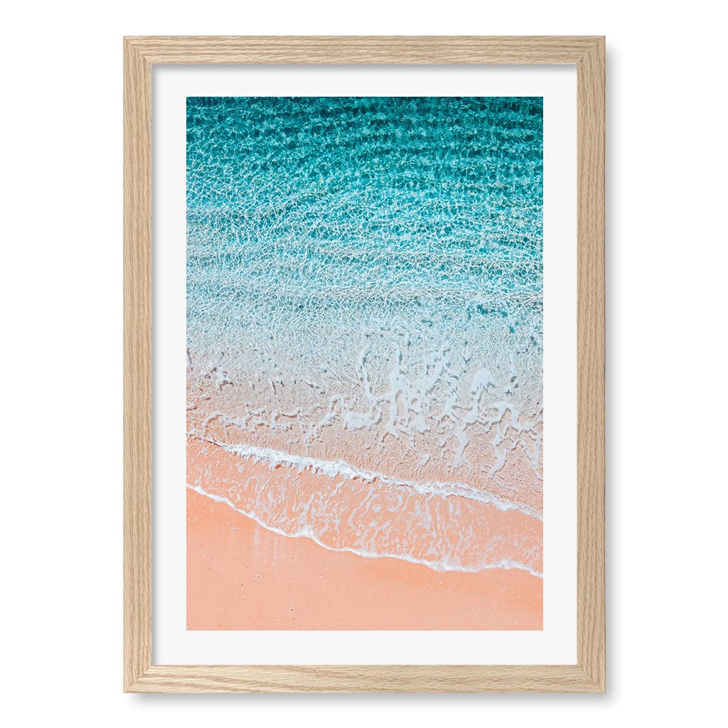 Aqua Sands 6 Sunshine Coast Wall Art Print A3 (29.7 x 42cm) / Natural Oak Frame / White Border from our Australian Made Framed Wall Art, Prints & Posters collection by Profile Products (Australia) Pty Ltd