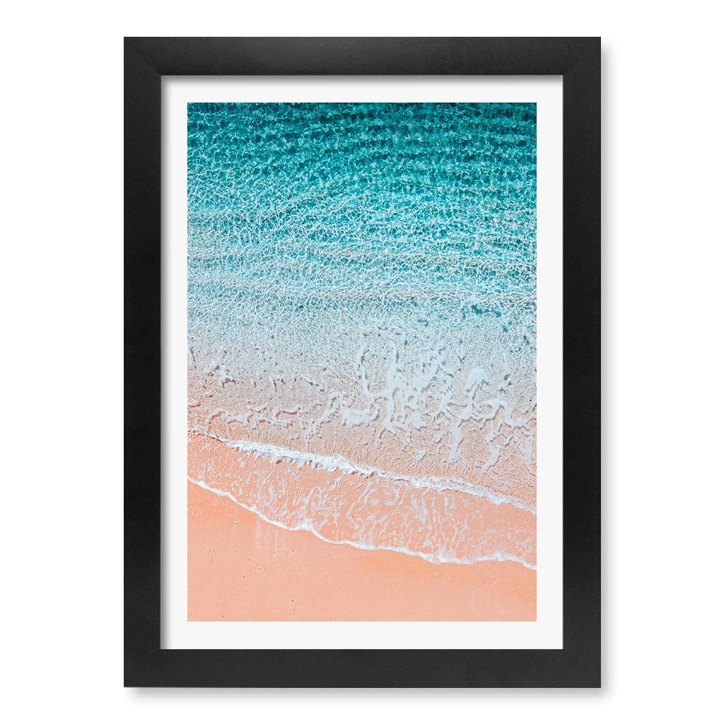 Aqua Sands 6 Sunshine Coast Wall Art Print A4 (21 x 29.7cm) / Matte Black Frame / White Border from our Australian Made Framed Wall Art, Prints & Posters collection by Profile Products (Australia) Pty Ltd